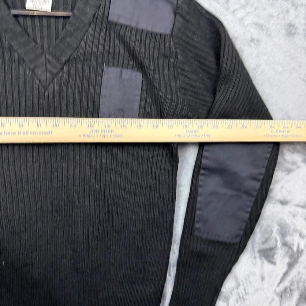 LawPro Commando Sweater Mens Small Black V-Neck Tactical Ribbed Knit Pullover